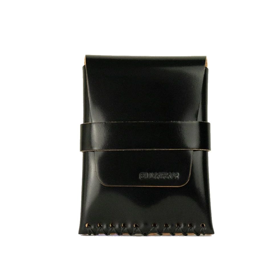 No. 155 Card Case with Flap, Onyx Cordovan