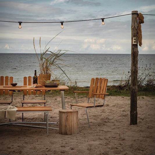 Armchair A2 — Untreated Teak / Hot-Galvanized Base