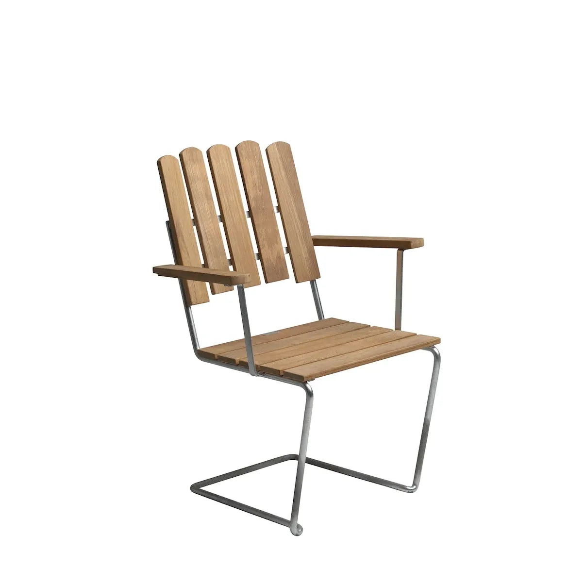 Armchair A2 — Untreated Teak / Hot-Galvanized Base