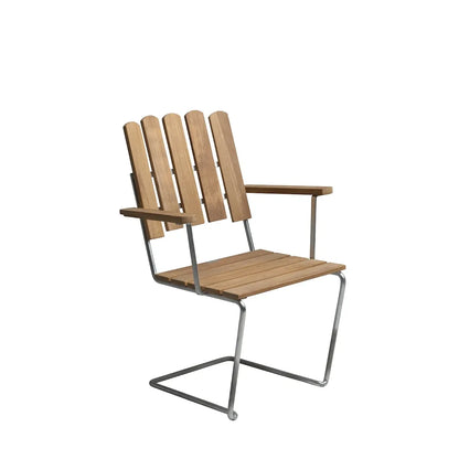 Armchair A2 — Untreated Teak / Hot-Galvanized Base