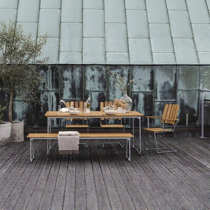 AMTable B31 - 170 — Untreated Teak / Hot-Galvanized Base