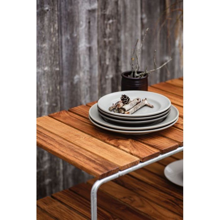 Console Table L105 Teak — Untreated Teak / Hot-Galvanized Base
