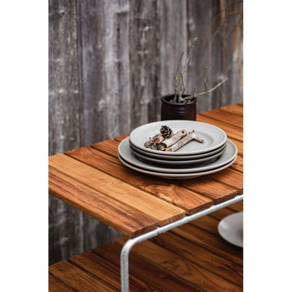 Console Table L105 Teak — Untreated Teak / Hot-Galvanized Base