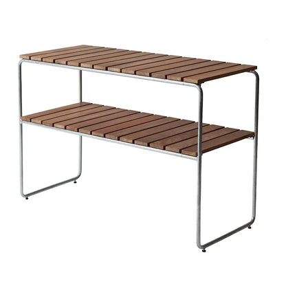 Console Table L105 Teak — Untreated Teak / Hot-Galvanized Base
